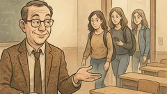 Dowcip: Spóźnione studentki wchodzą do sali...